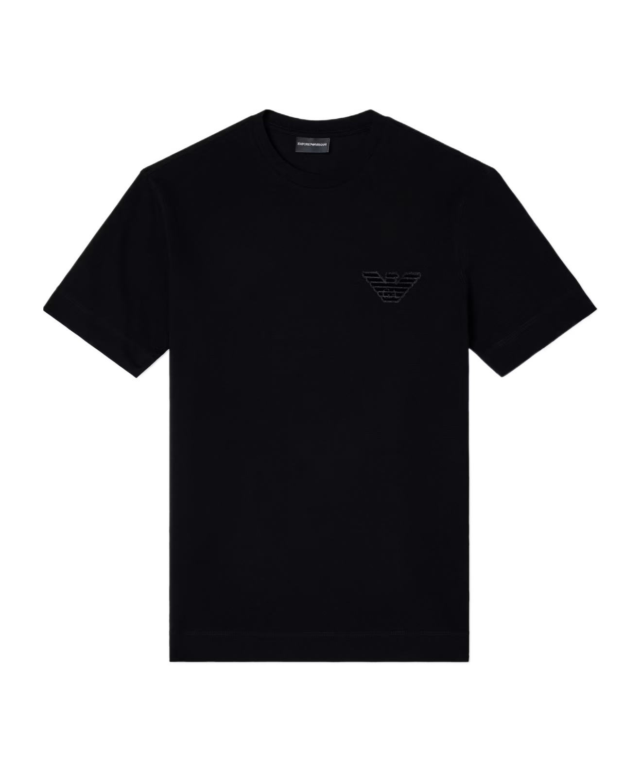 Emporio Armani Eagle-emblem Cotton T-shirt In Black