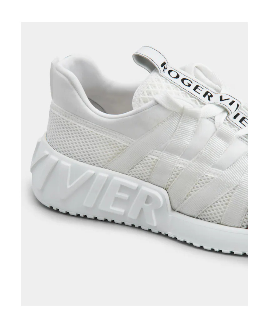 Roger Vivier Viv' Go Lace Up Sneakers In Technical Fabrics In White
