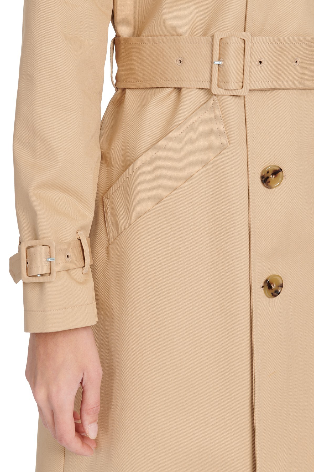 Apc Double-breasted Long-sleeved Trench Coat In Neutral