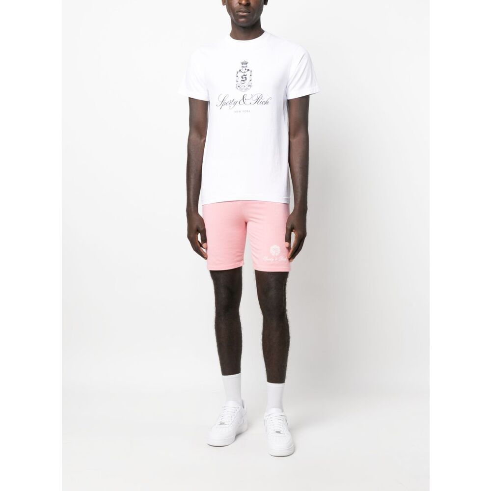 Shop Sporty And Rich Logo Riding Shorts In Pink