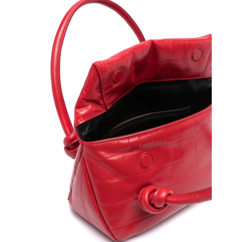 Jil Sander Small Crocodile-effect Shoulder Bag In Red