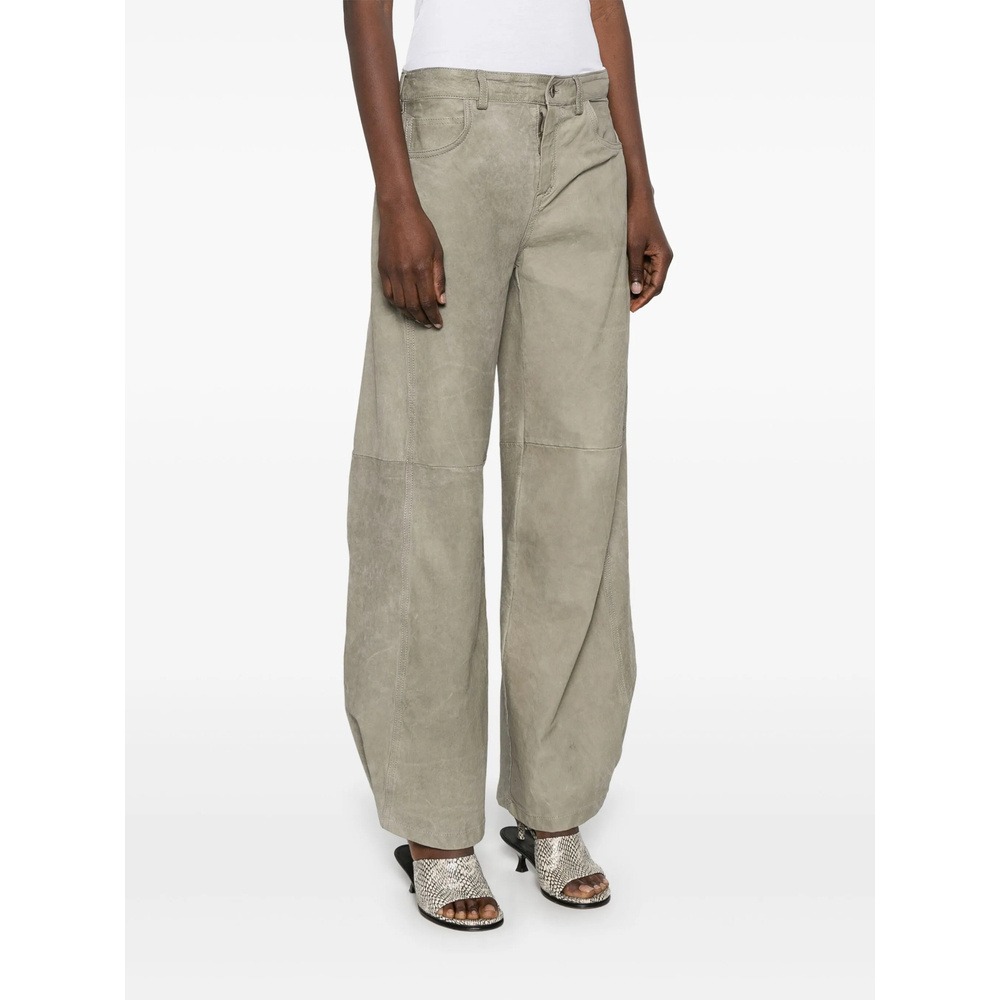 Salvatore Santoro Leather Trousers In Nude