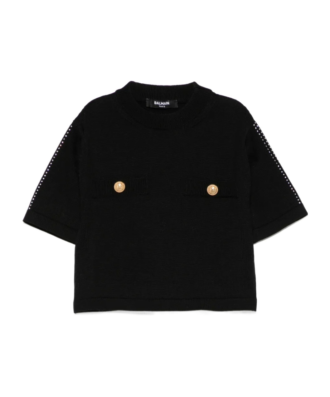 Balmain Crystal-embellished T-shirt In Black