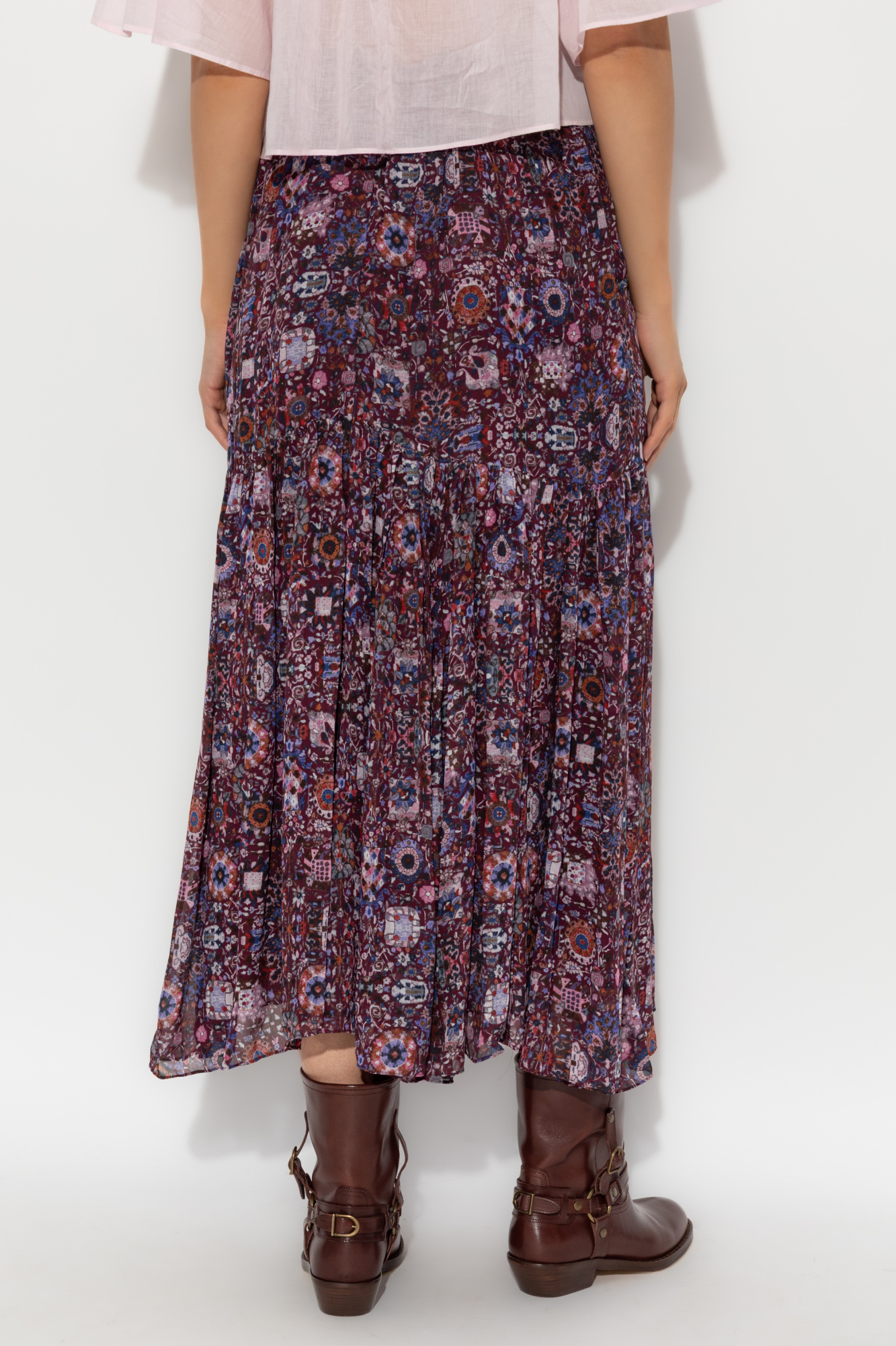 Isabel Marant Étoile Besma Long Printed Crepe Skirt In Multi
