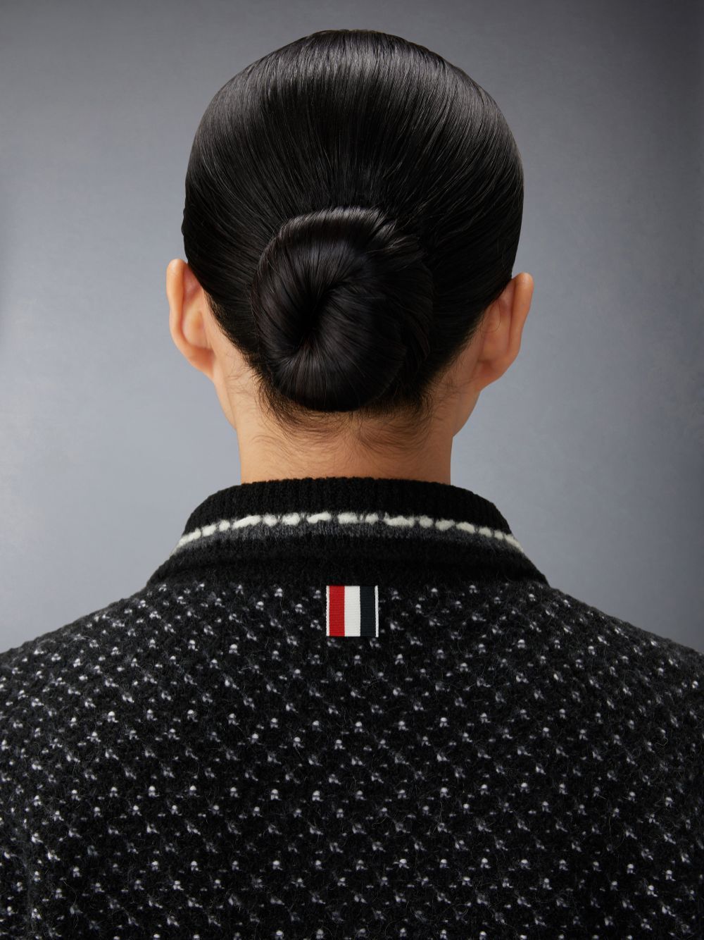 Thom Browne Spread-collar Tweed Bomber Jacket In Black
