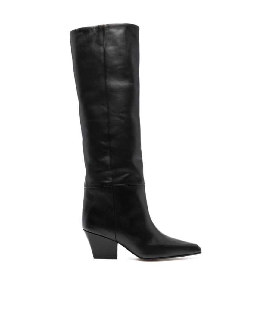 Paris Texas Knee-high Leather Boots In Black