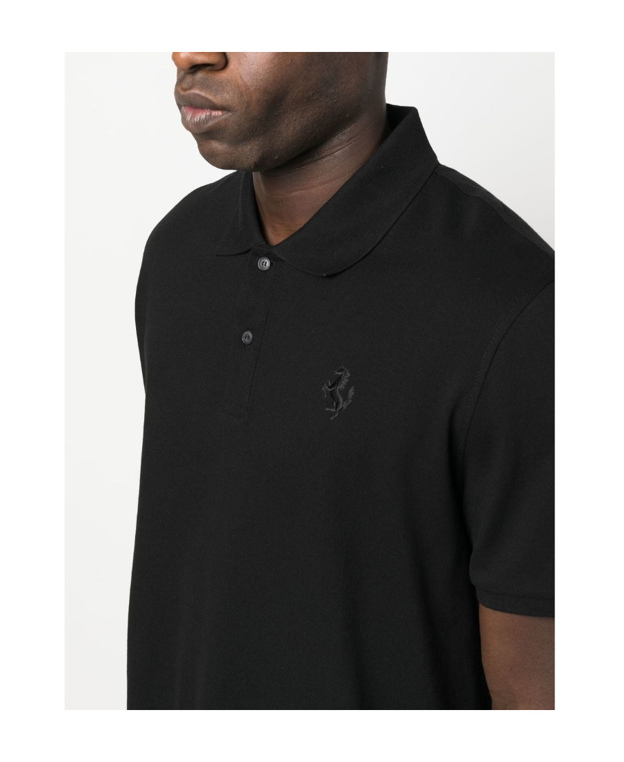 Ferrari Prancing Horse Polo Shirt In Black