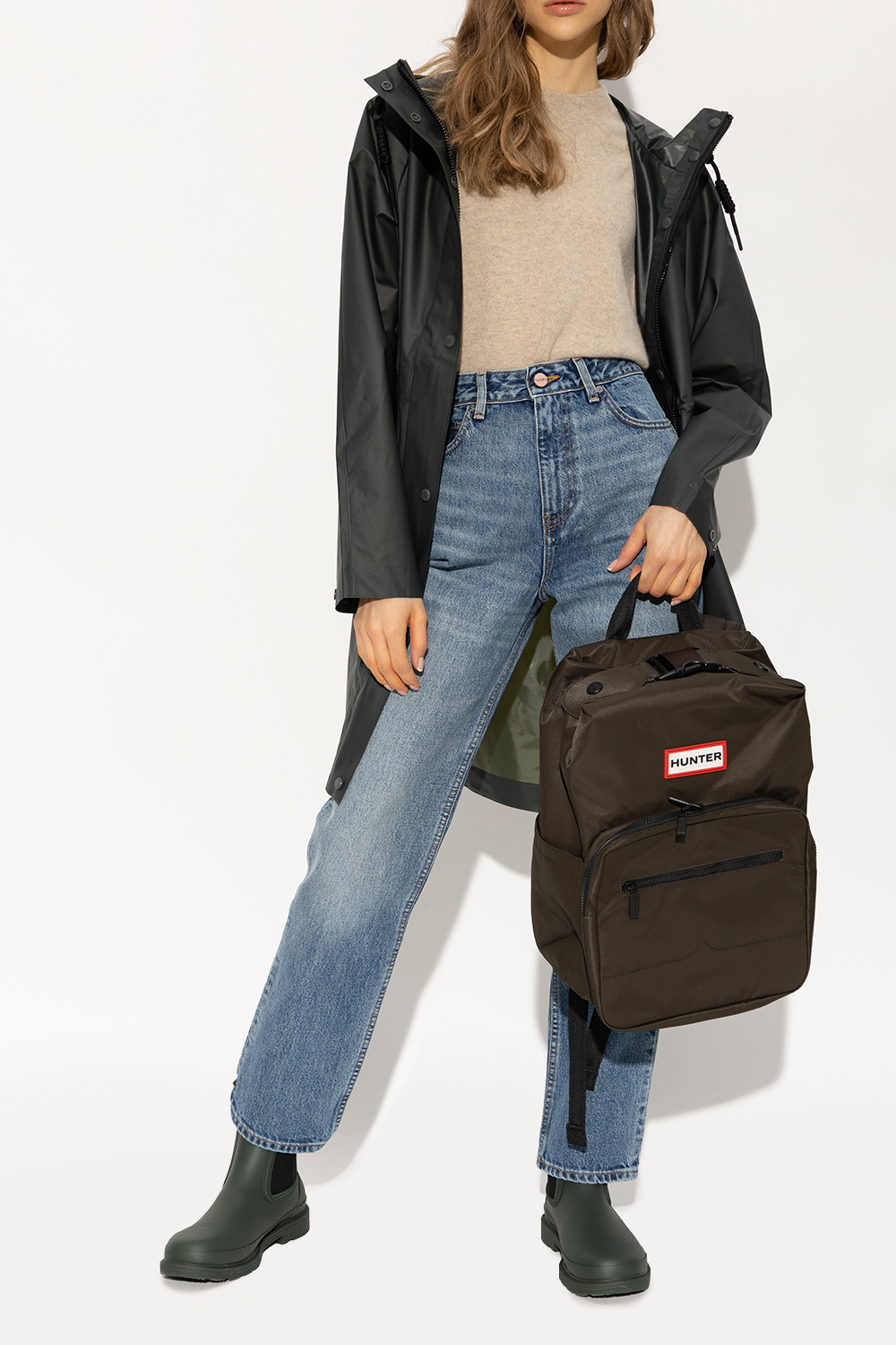 Hunter Logo Short Boots In Black