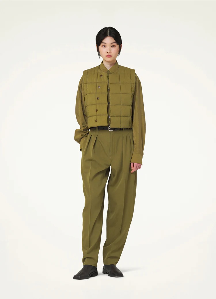 Shop Lemaire Quilted Button Vest In Brown