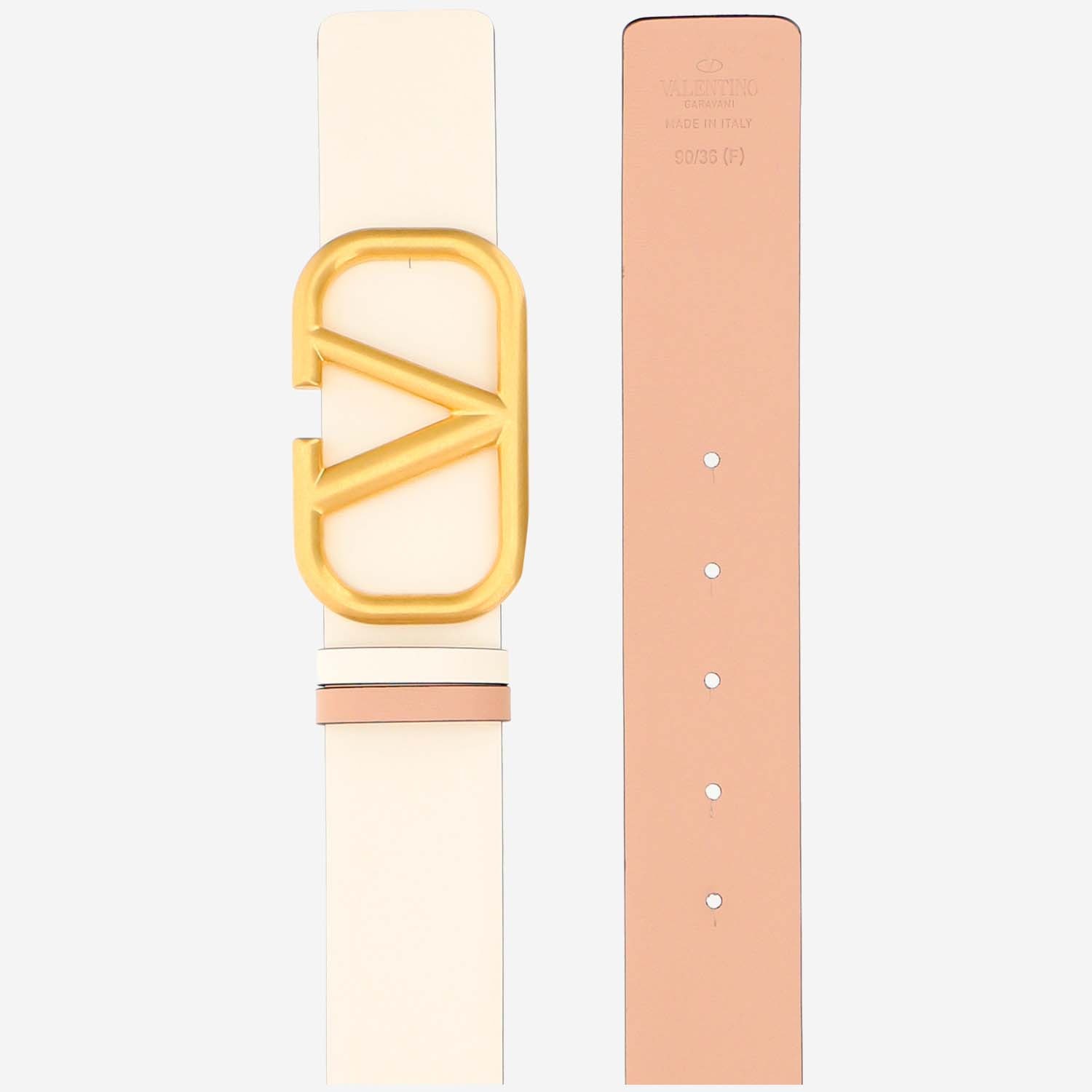 Valentino Vlogo Signature Buckle Belt In Nude
