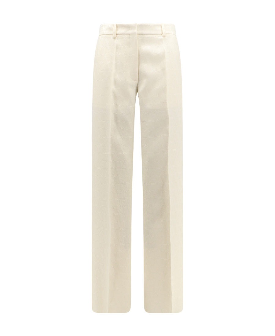 Valentino Toile Iconographe Wool And Silk Pants In Nude