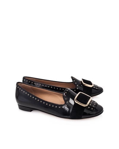 Ferragamo Lilas Flat Shoes In Black