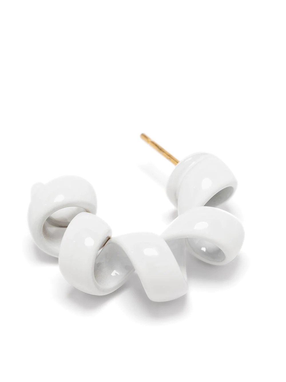Bottega Veneta Coiled Hoop Earrings In White