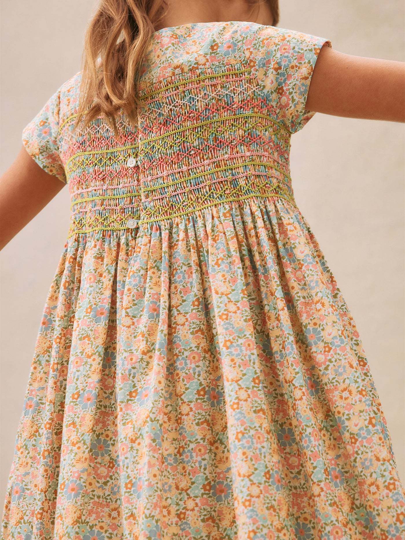 Bonpoint Duchesse Cotton Dress In Nude