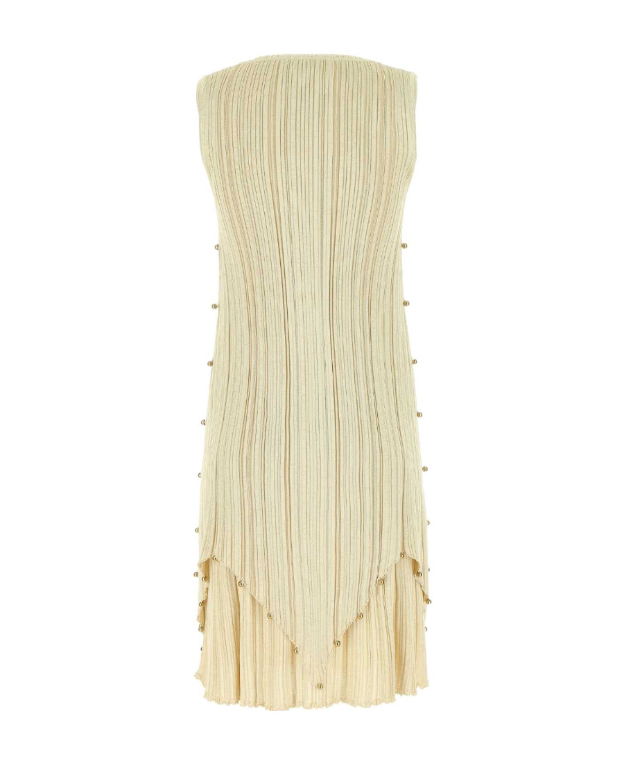 BOTTEGA VENETA BOTTEGA VENETA EMBELLISHED PLEATED MINI DRESS