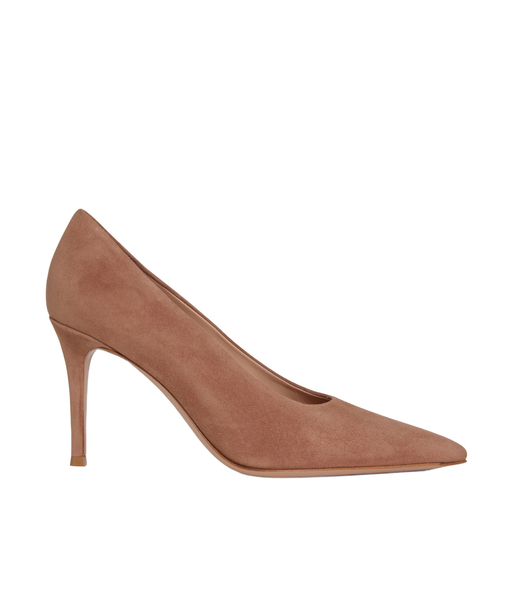 Gianvito Rossi Pointed-toe 85mm Leather Pumps In Brown