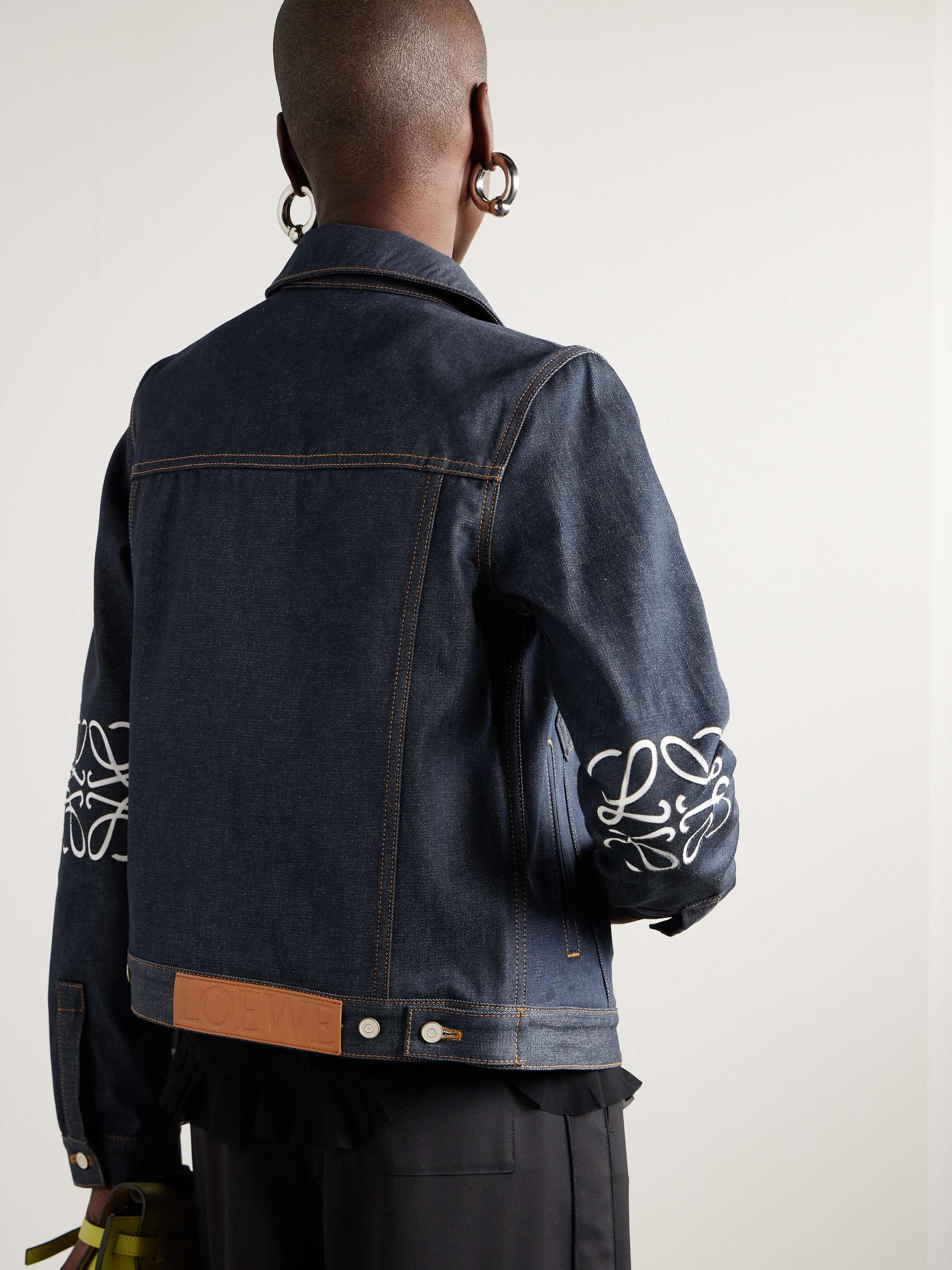 Loewe Long-sleeved Denim Jacket In Black