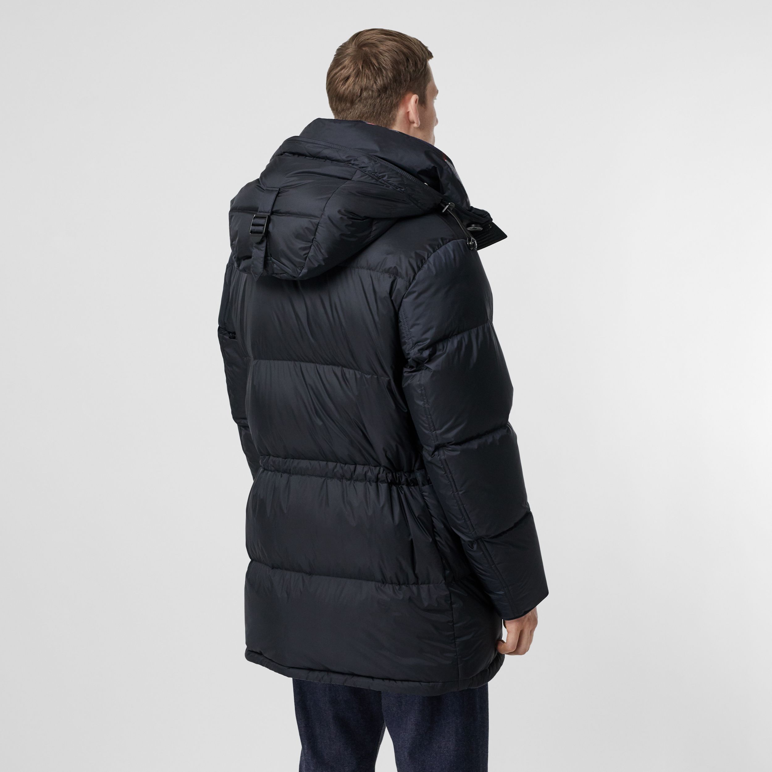 BURBERRY LOGO DETAIL HOODED PUFFER COAT