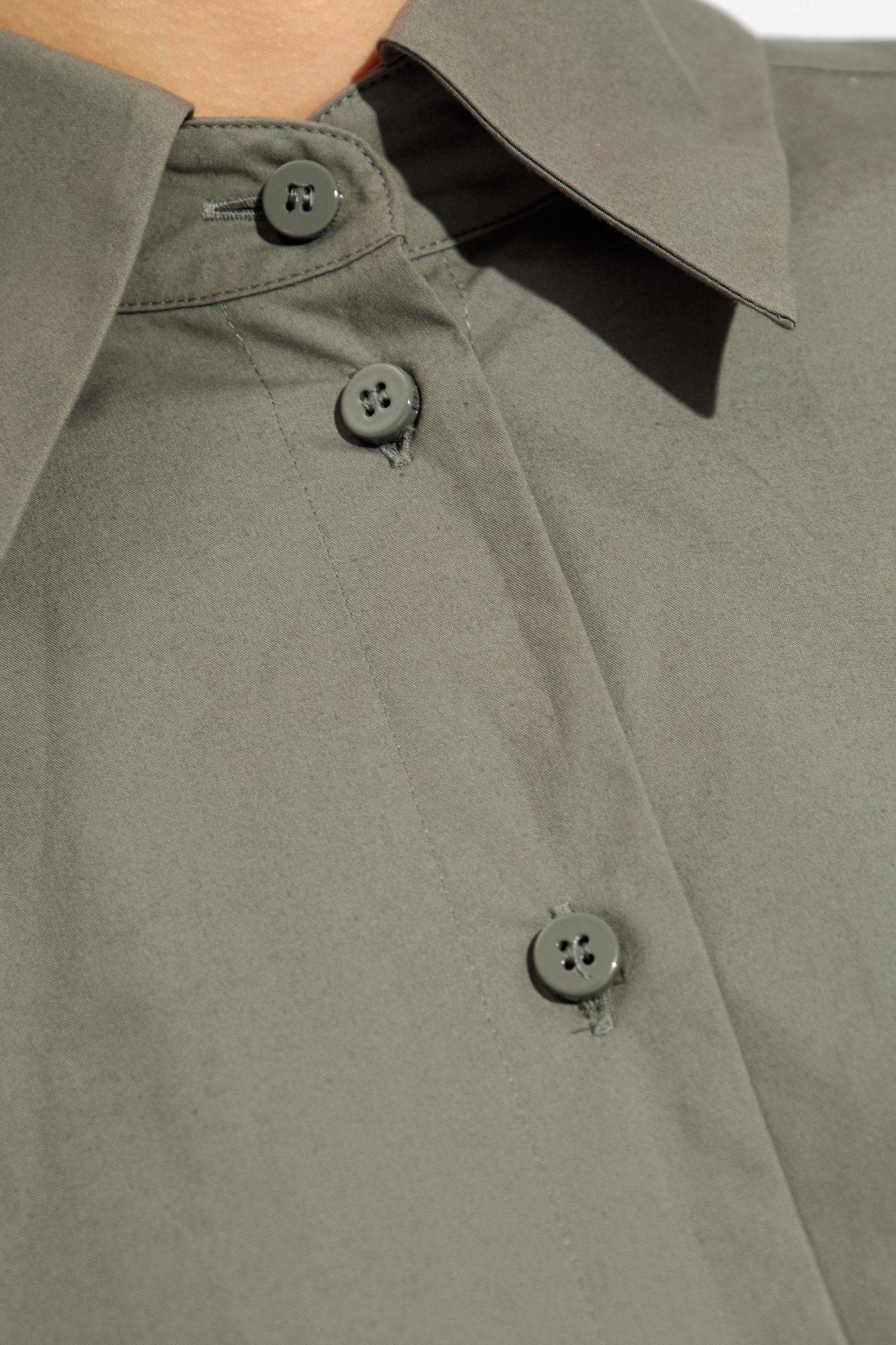 Attico Silvye Shirt Minidress In Gray