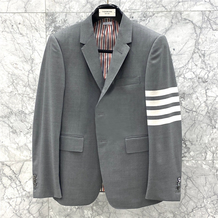 THOM BROWNE FOUR-BAR FITTED BLAZER