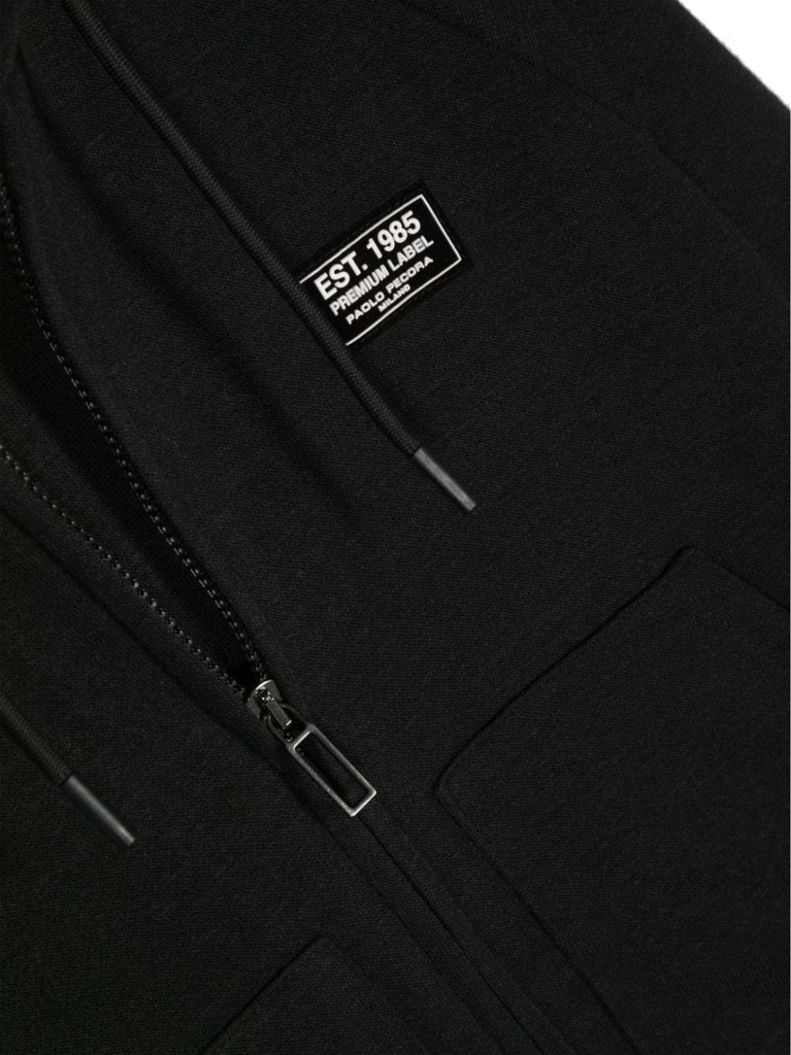 Paolo Pecora Logo-patch Zip-up Hoodie In Black