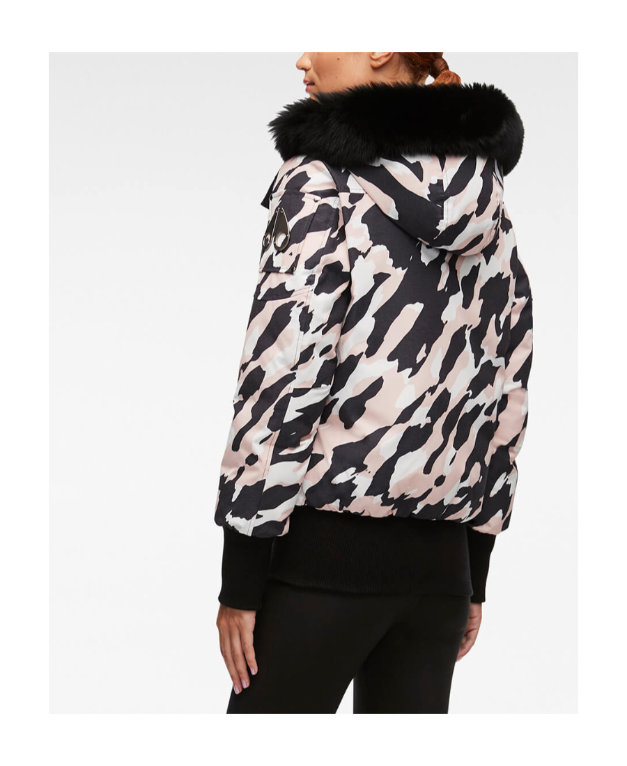 Moose Knuckles Hooded Down Jacket In Black