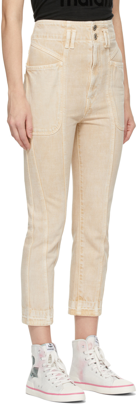 Isabel Marant High-rise Cropped Trousers In Nude