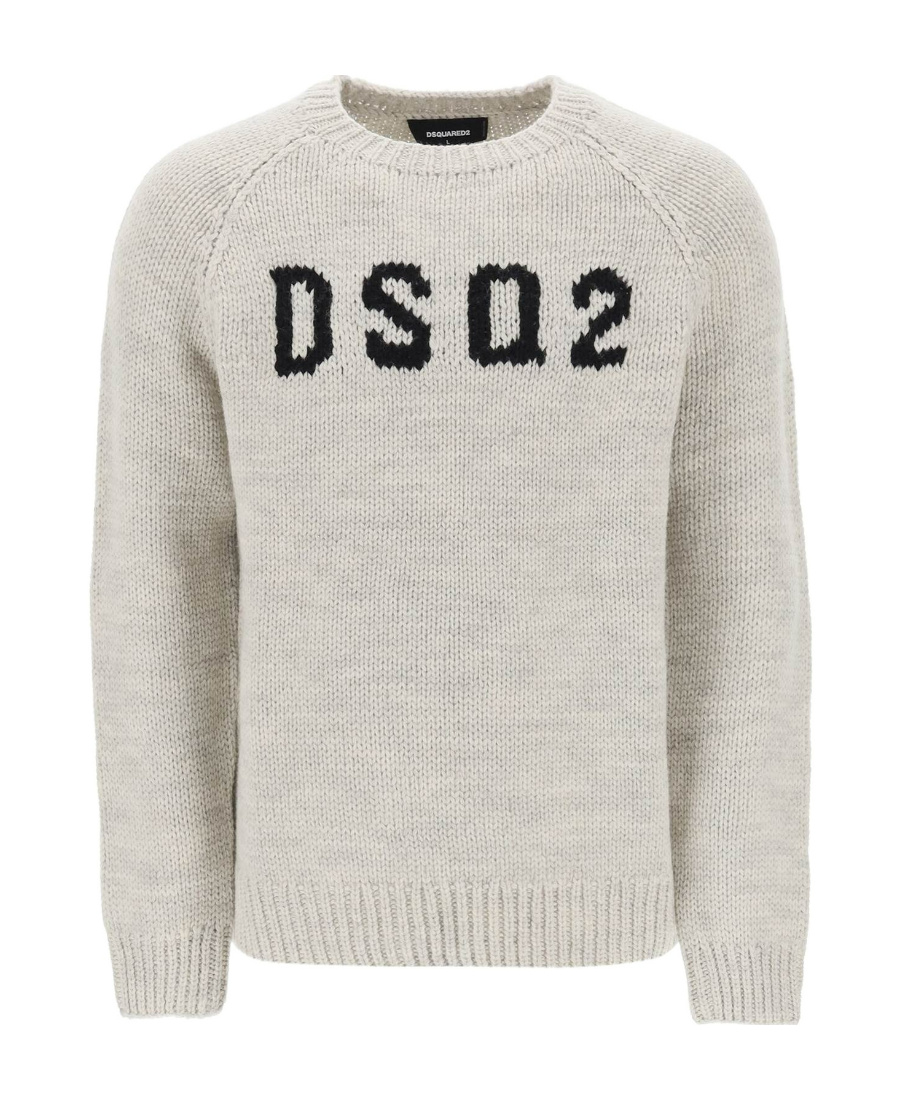DSQUARED2 INTARSIA-KNIT LOGO WOOL JUMPER