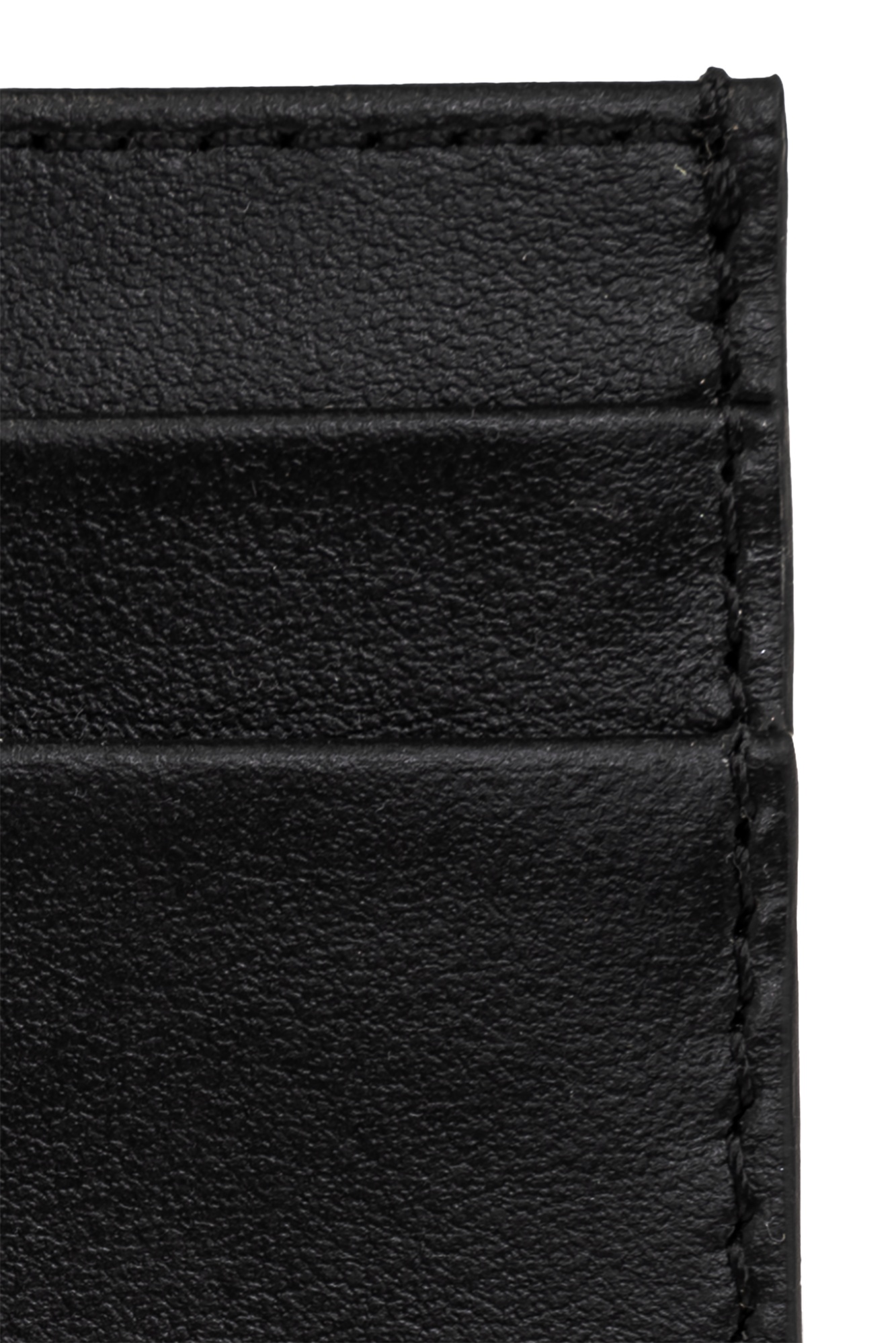 Palm Angels Gothic Leather Logo Cardholder With Tonal Stitching In Black
