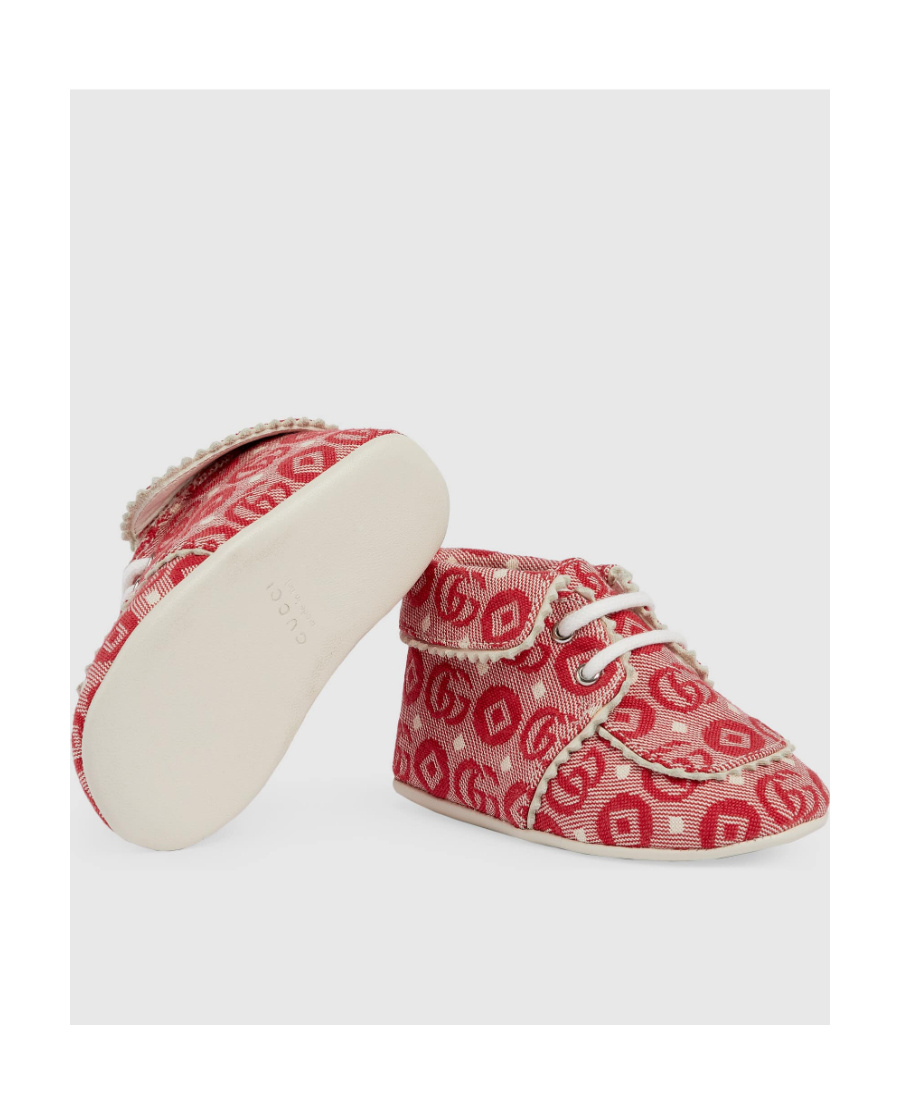 Gucci Gg-canvas Leather Boots In Red