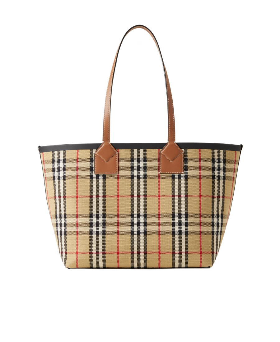 Burberry Medium London Check-pattern Tote Bag In Nude