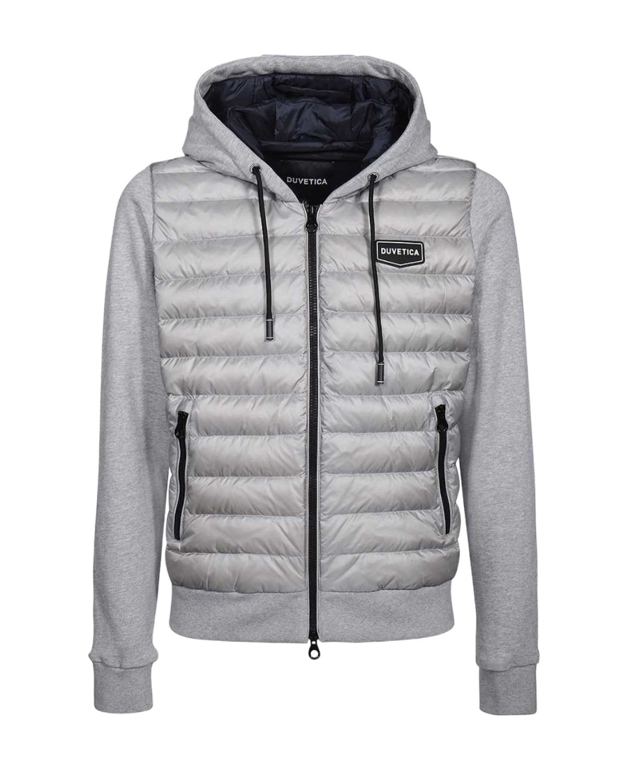 Duvetica Padded Feather-down Sweatshirt Jacket In Gray