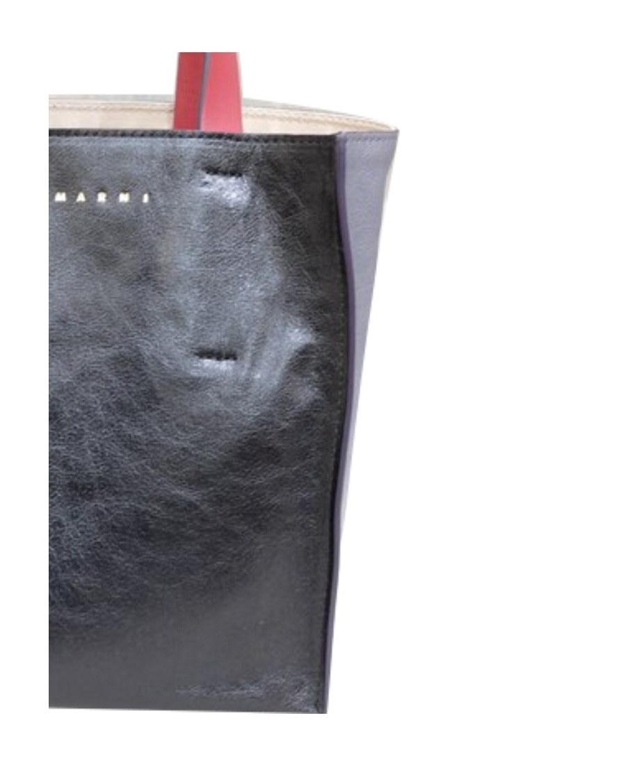 Marni Museo Leather Tote Bag In Black