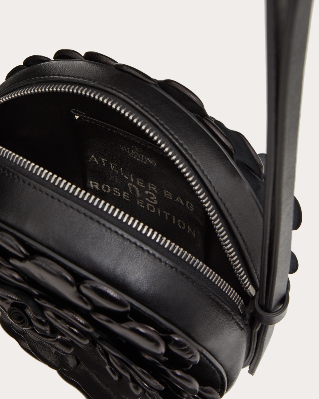 Valentino 03 Rose Edition Atelier Round Crossbody Bag In Black