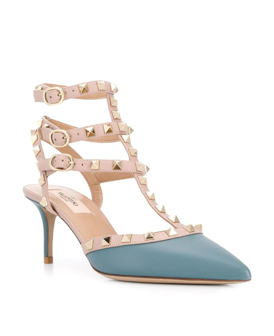Valentino Rivet Cage High Heels In Multicolor