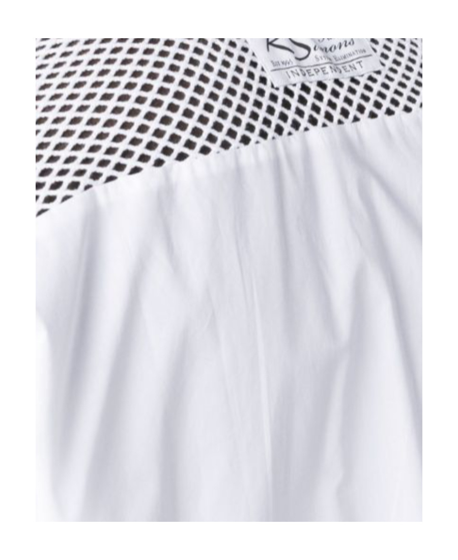Raf Simons Mesh-panel Cotton Shirt In White
