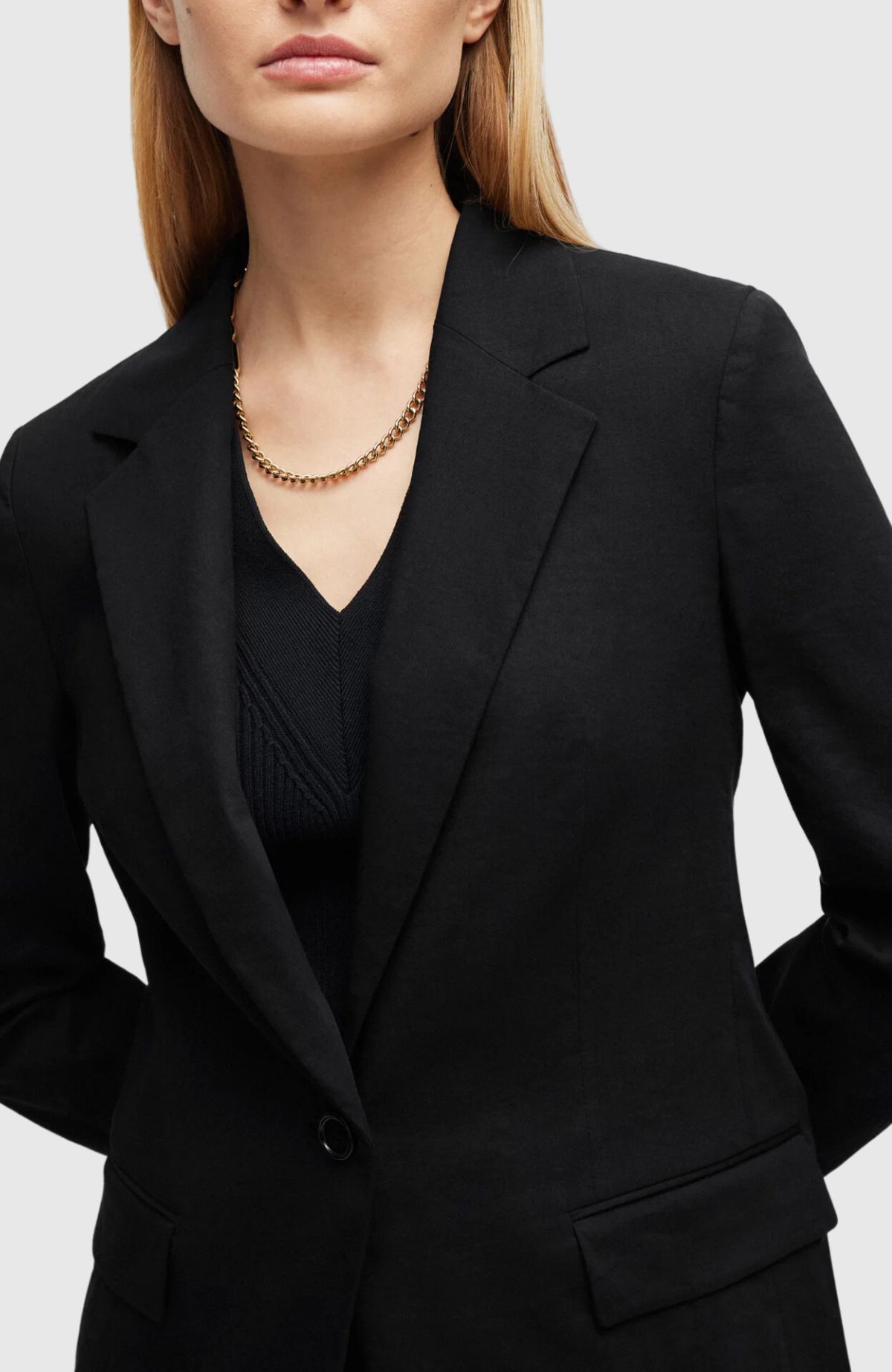 Hugo Boss Long Sleeved Suit Jacket In Black