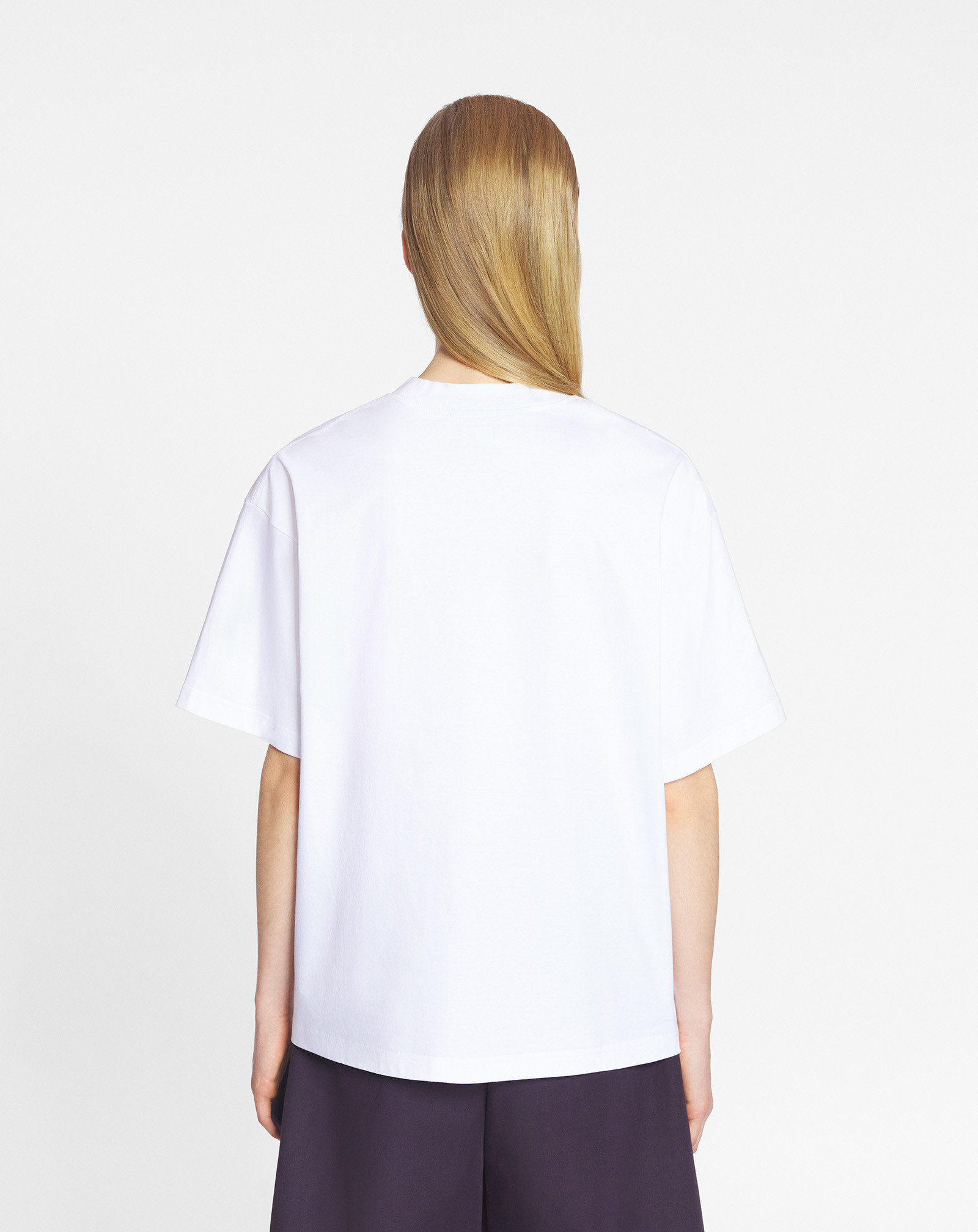 Shop Lanvin Logo-embroidered Cotton T-shirt In White