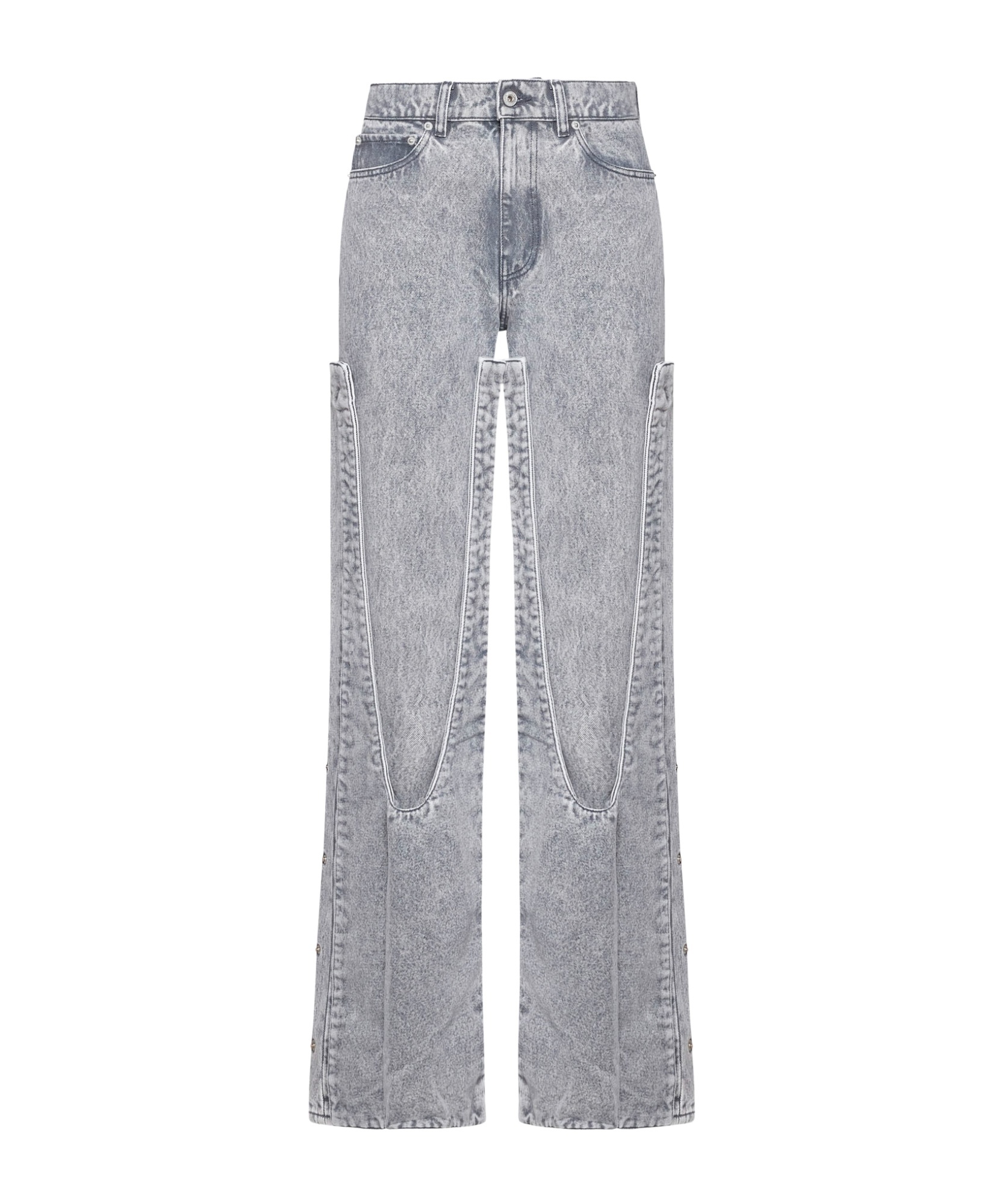 Y/PROJECT Y/PROJECT LOGO PATCH STRAIGHT LEG JEANS