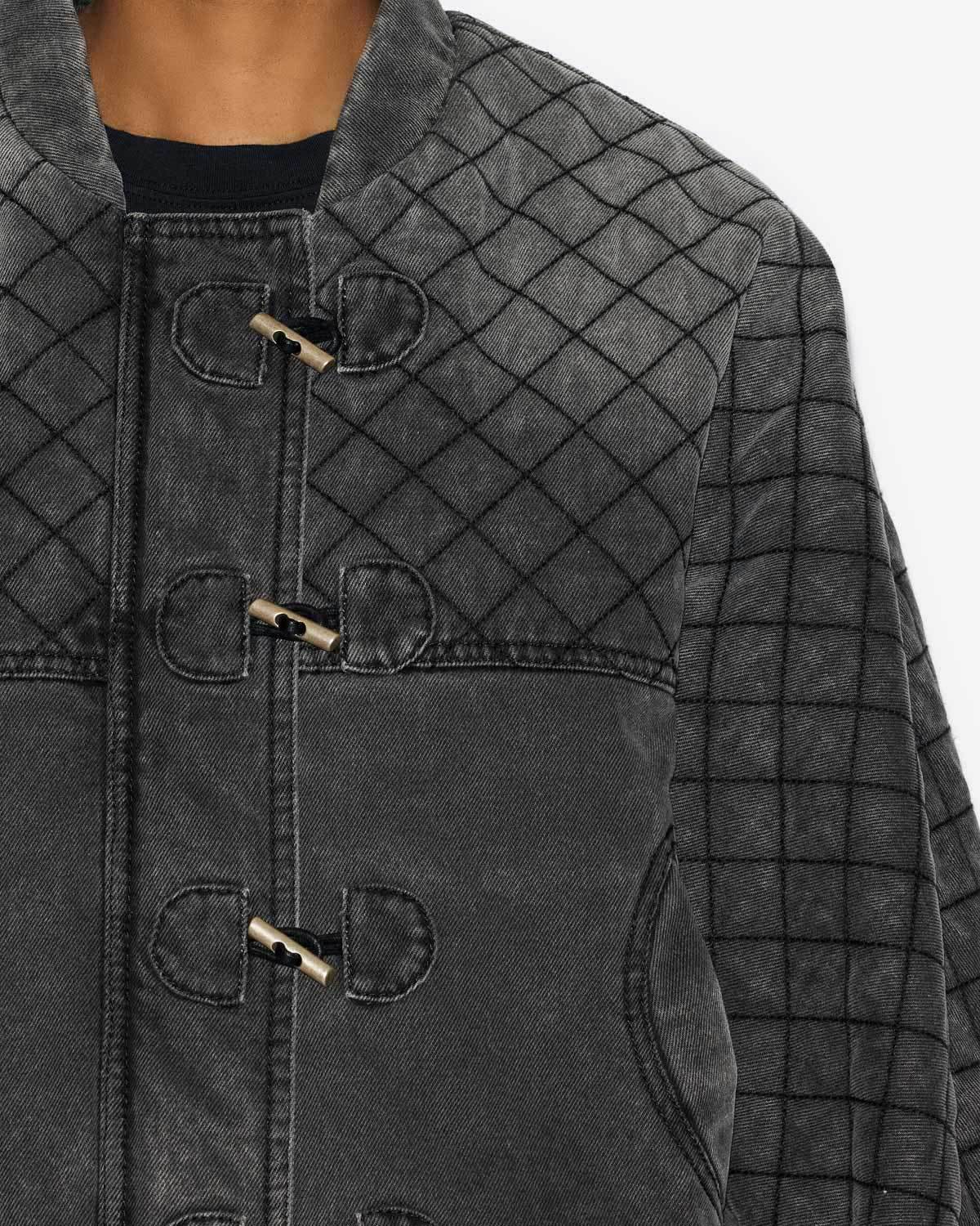 Isabel Marant Celiany Quilted Denim Bomber Jacket In Black