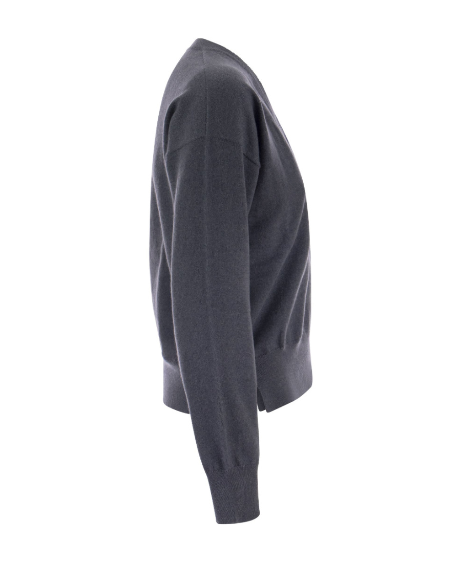 Brunello Cucinelli Women's Cashmere Sweater With Pocket In Black
