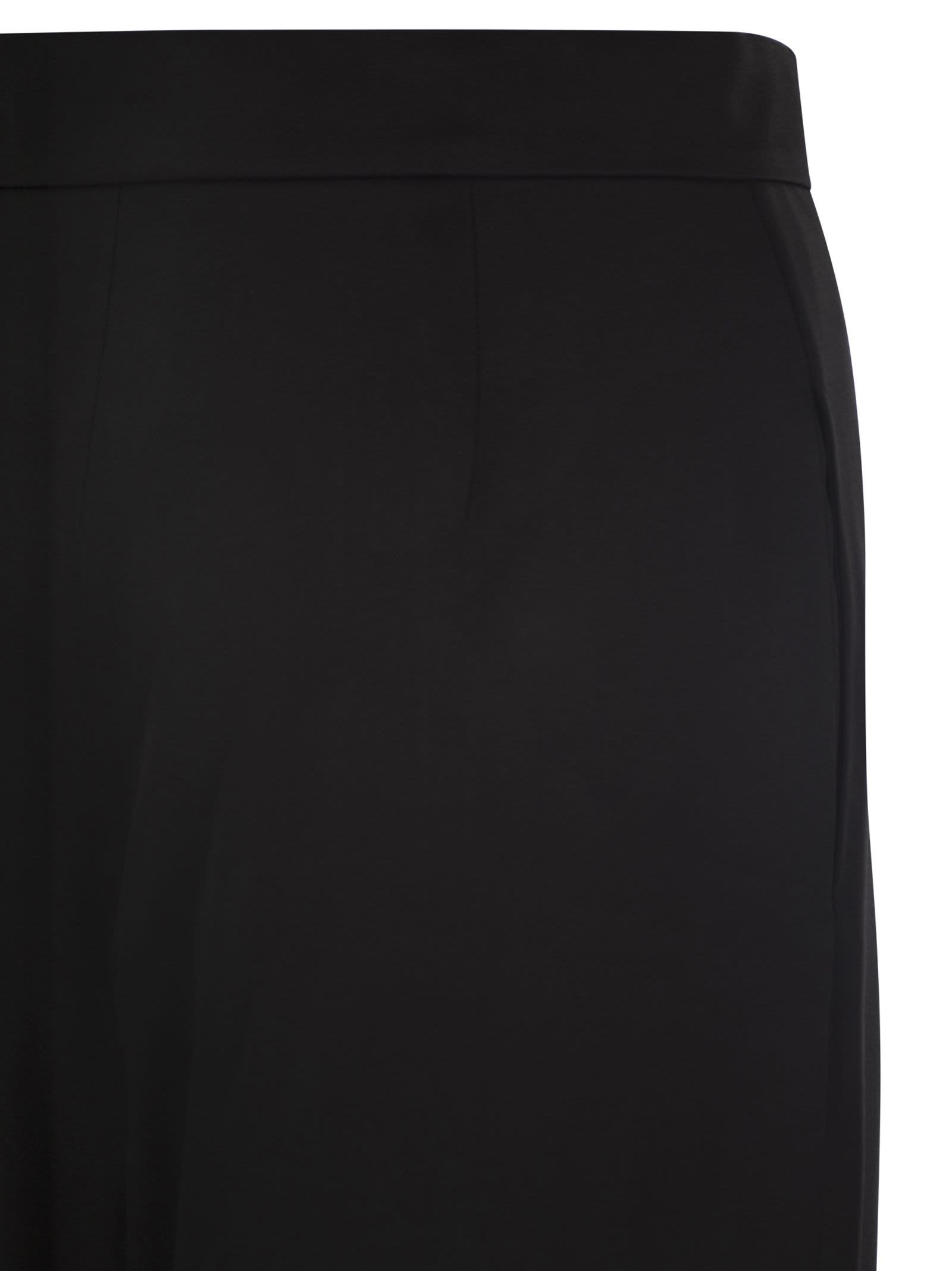 Max Mara Women's Flowing Trousers With Wide-leg Silhouette In Black