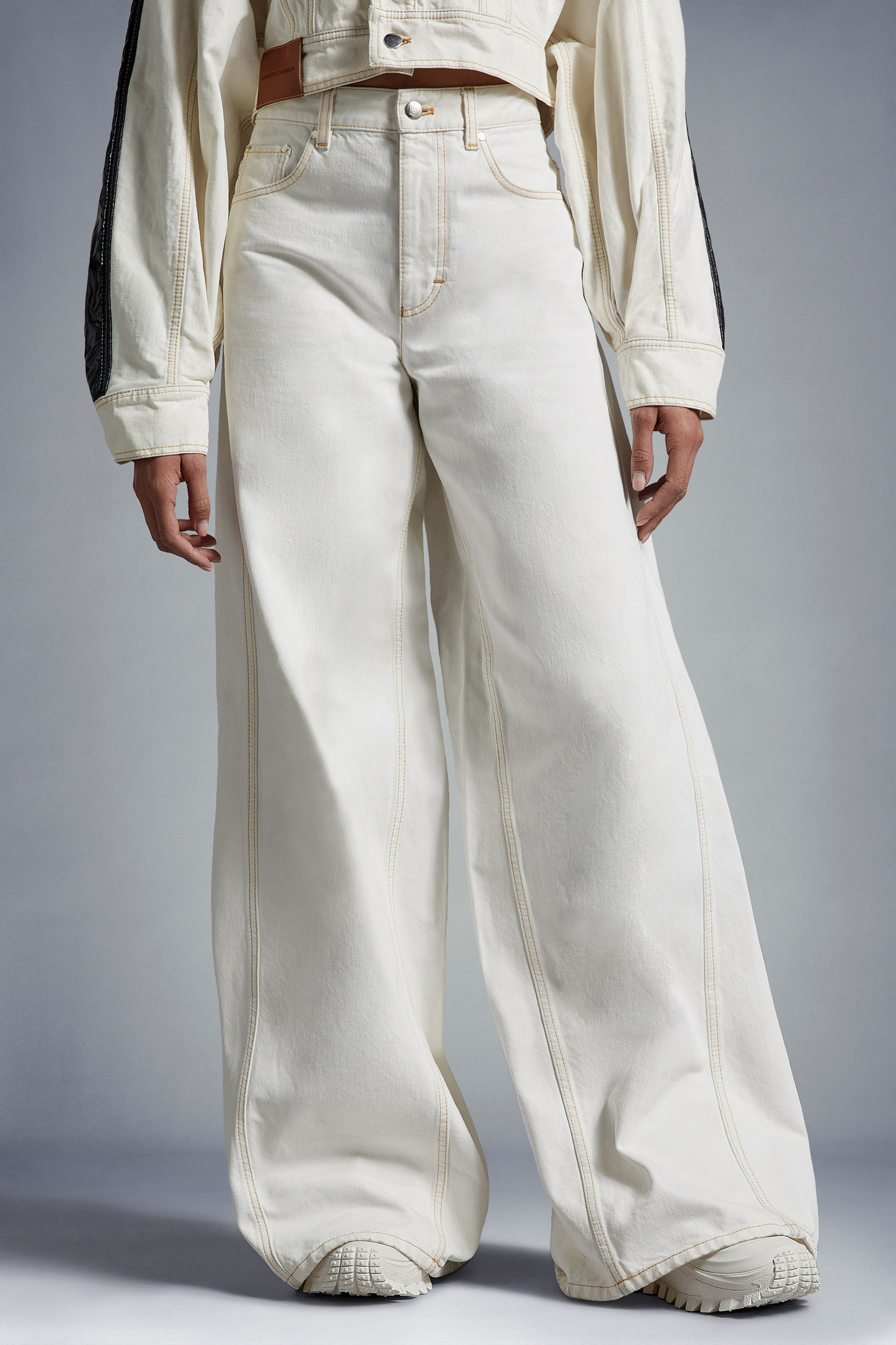 MONCLER BLEACHED DENIM JEANS