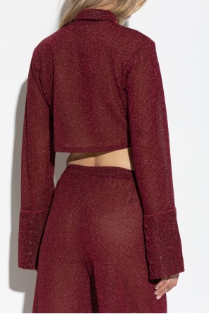 Shop Oseree Lumière Cropped Shirt