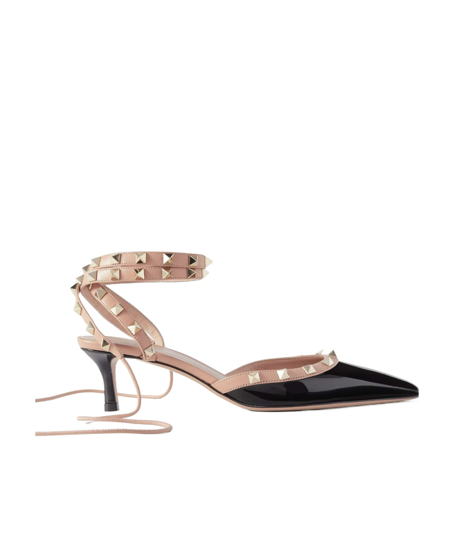 Valentino Rockstud 50 Patent-leather Pumps In Nude