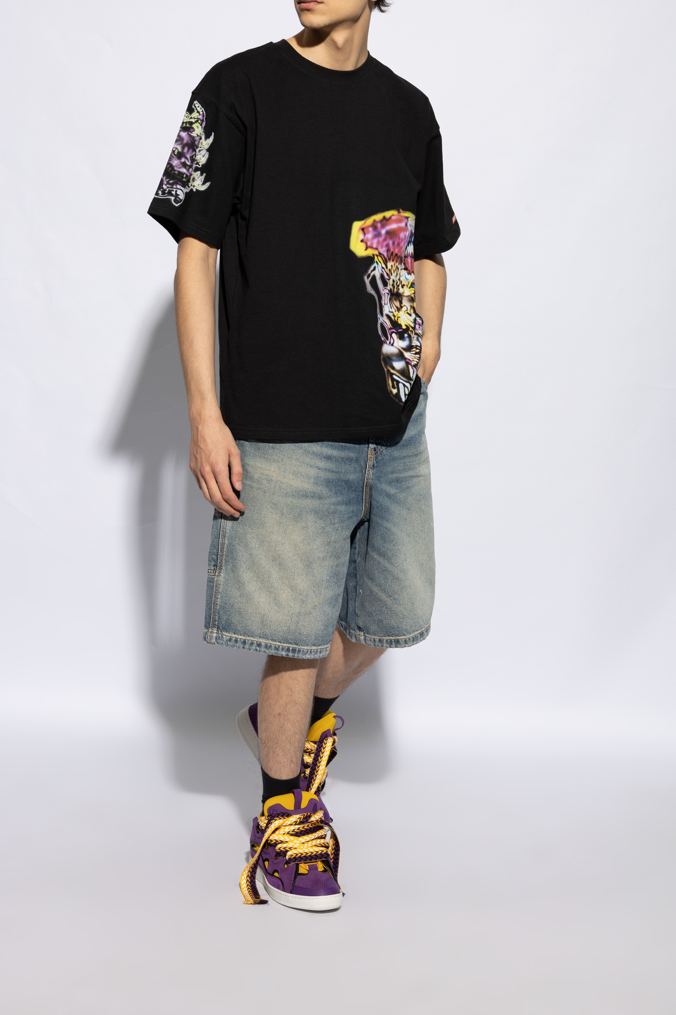 Lanvin Sneakers Curb En Cuir Pour Homme In Purple