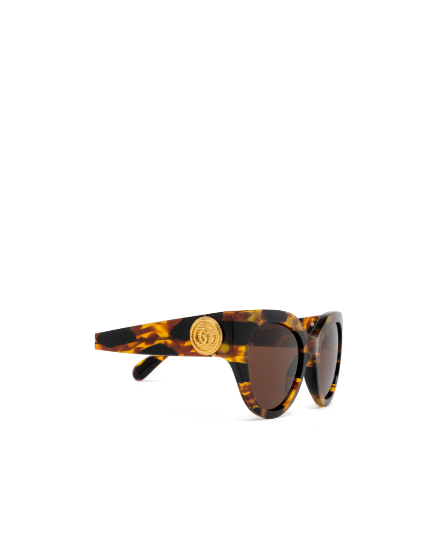 Gucci Logo-plaque Cat Eye-frame Sunglasses In Brown