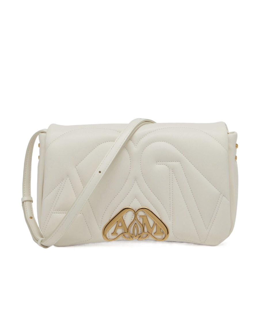 Alexander Mcqueen Small The Seal Shoulder Bag In White