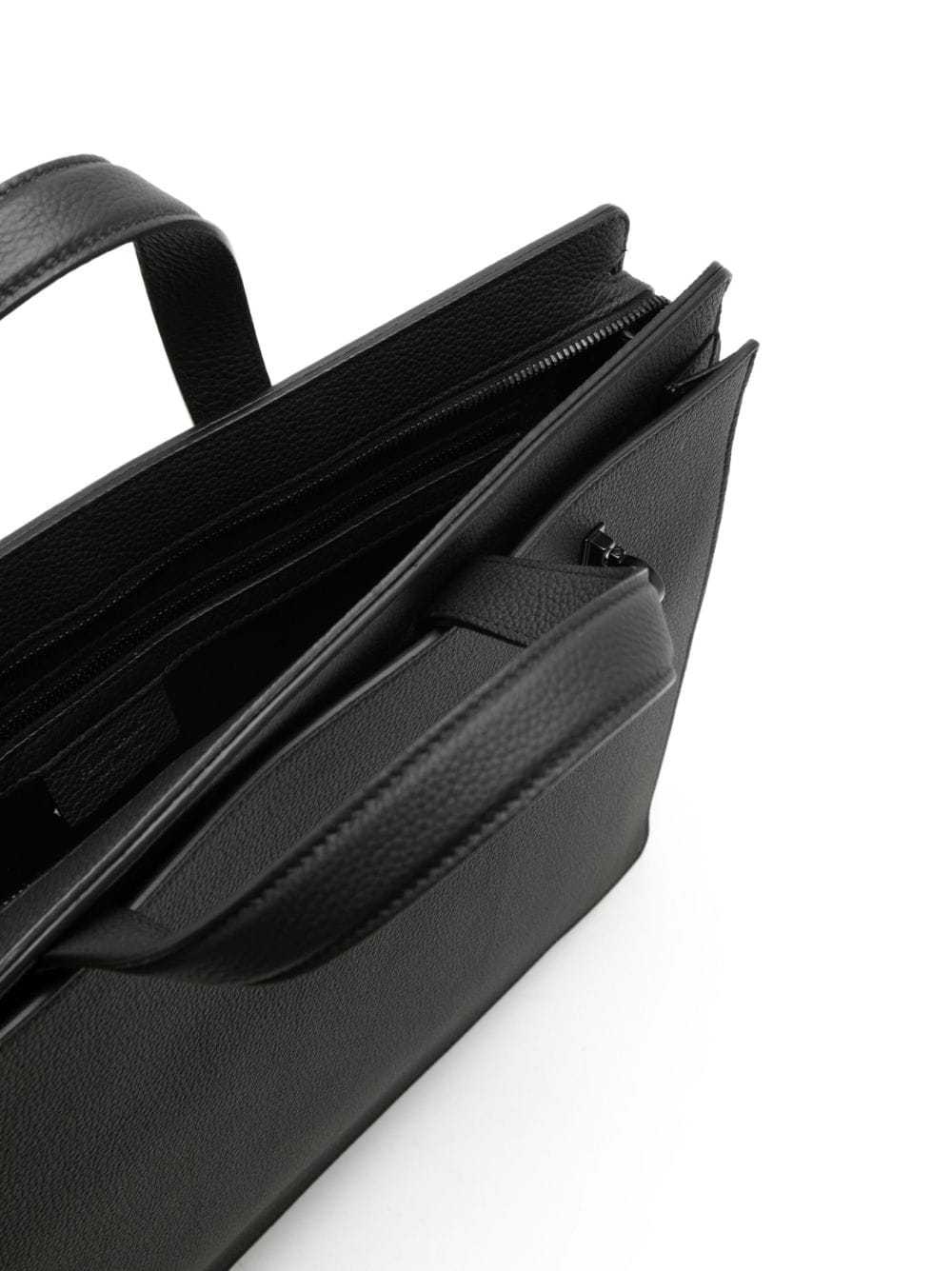 Ferragamo Medium Gancini Buckle Leather Briefcase In Black