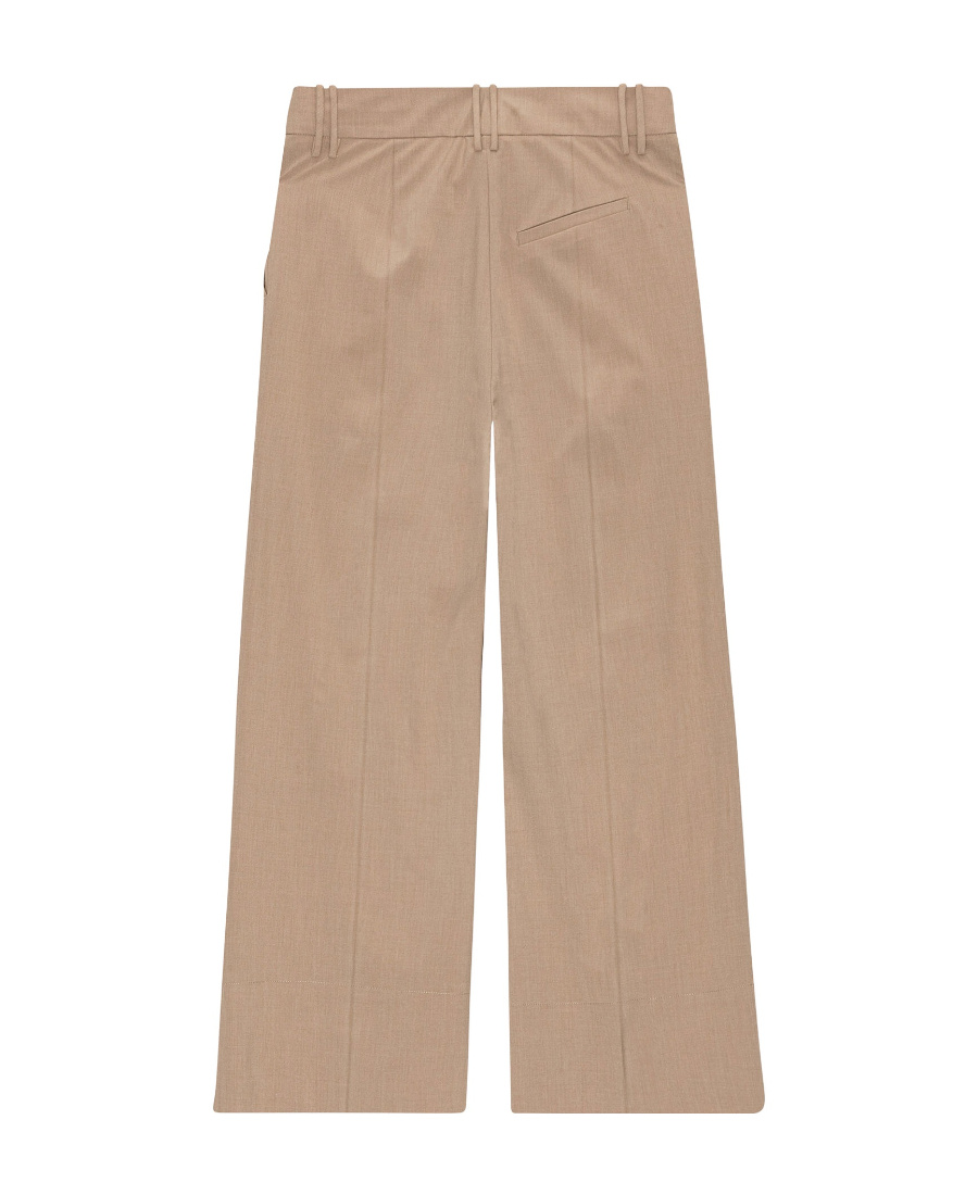 Ganni Cropped Wide-leg Trouser In Nude